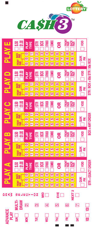 Pick 3 Payout Chart