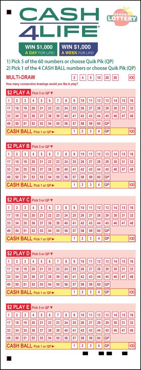 Cash Ball Payout Chart