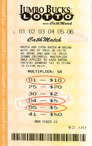 Jumbo Bucks Lotto Prize Payout Chart