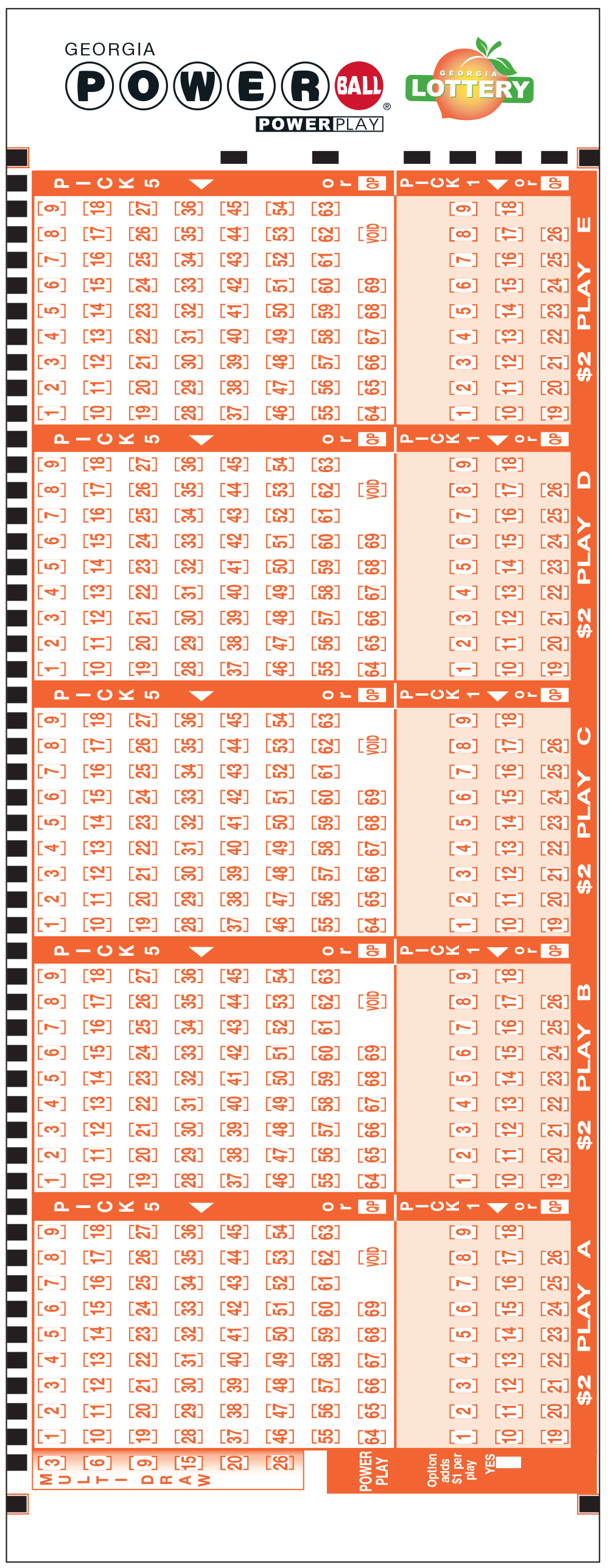 Powerball Chart Numbers