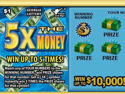 5X THE MONEY — $1 Georgia scratch-off ticket