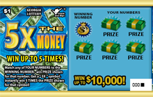5X The Money scratcher from Georgia Lottery