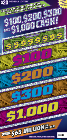 $100, $200, $300, and $1,000 Cash