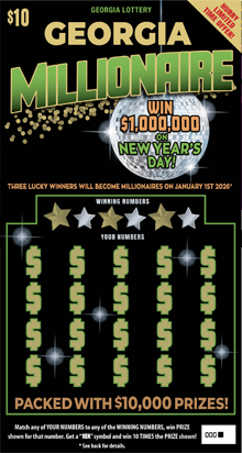 Georgia Millionaire scratcher from Georgia Lottery