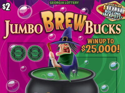 JUMBO BREW BUCKS — $2 Georgia scratch-off ticket