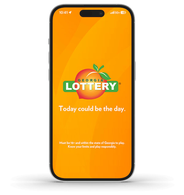 screenshot of Georgia Lottery mobile app splash page